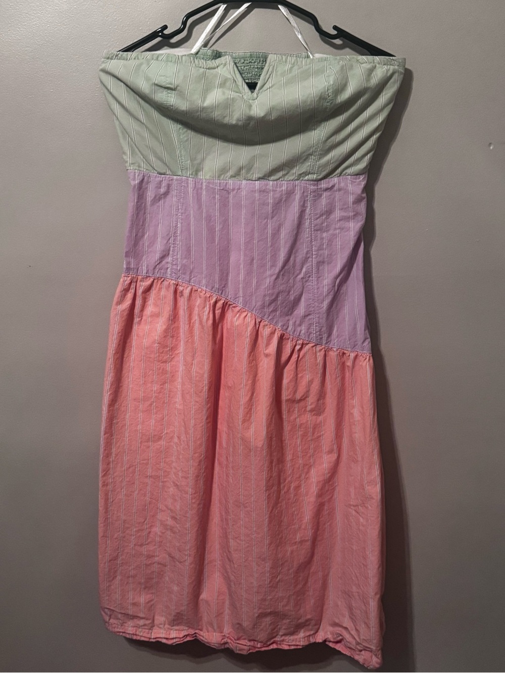 Maeve Girls Strapless Colorblock Dress in Mint, Lilac & Peach